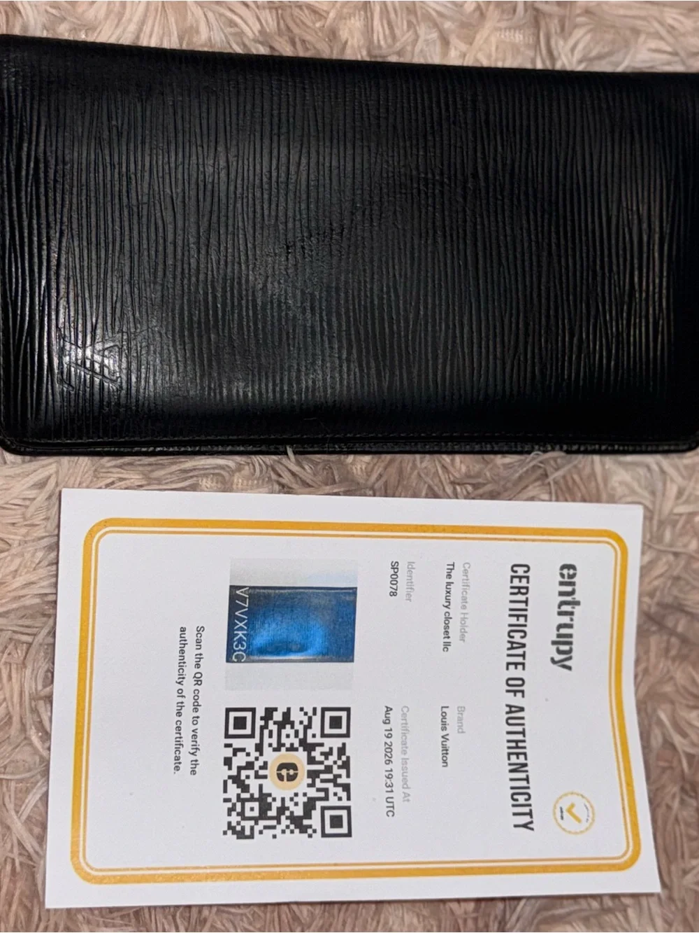 PROJECT Authentic Louis Vuitton Black Epi Leather Long Wallet + COA